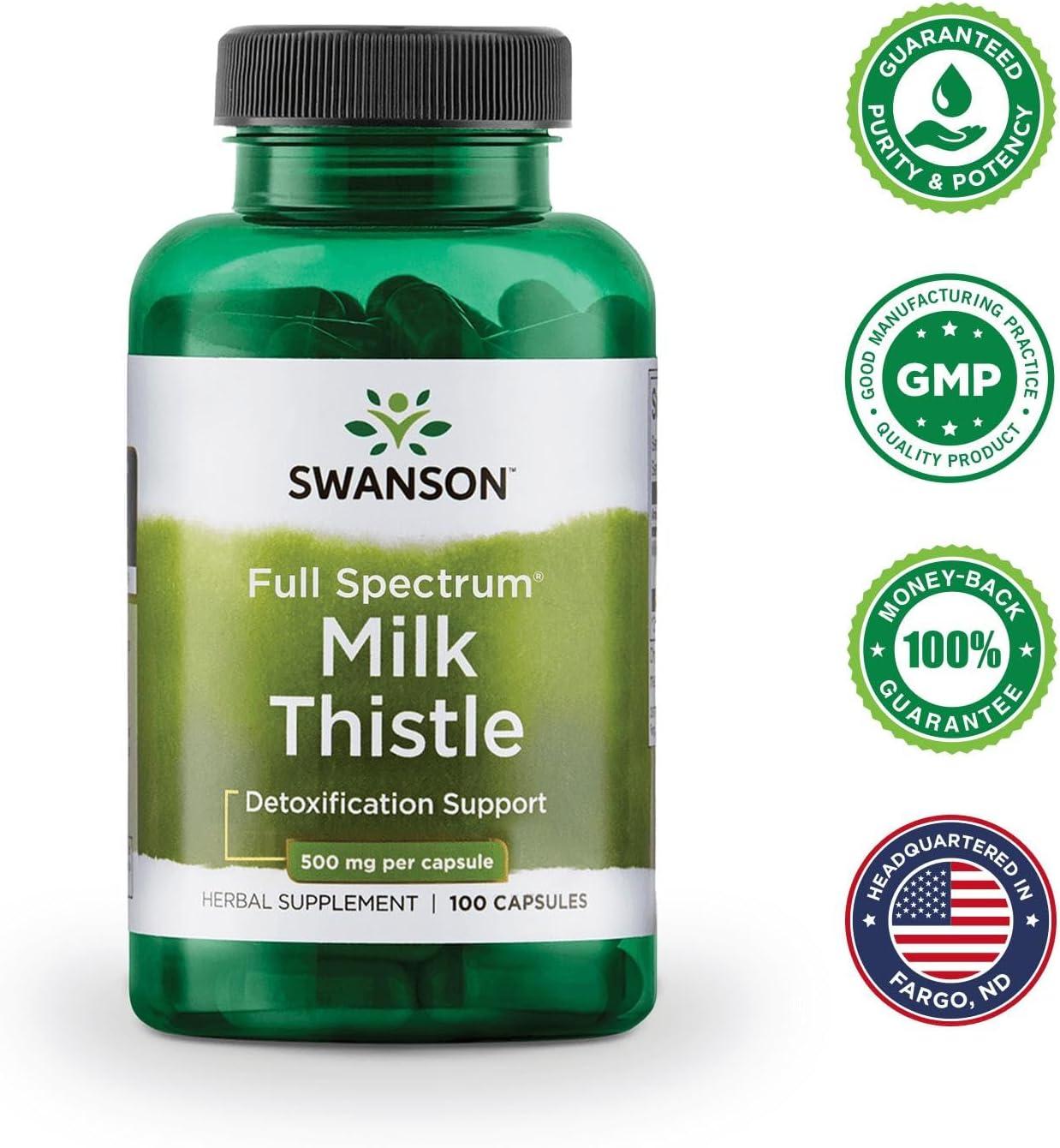 imageFull Spectrum Milk Thistle 500 mg 100 Caps100 Count Pack of 1