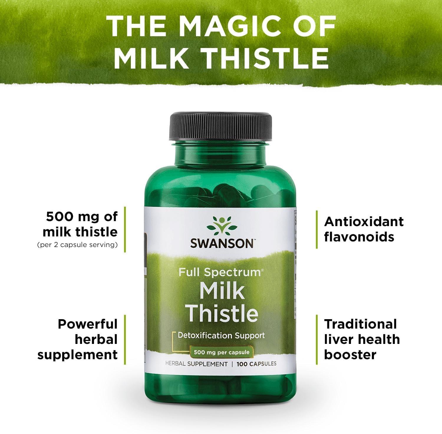 imageFull Spectrum Milk Thistle 500 mg 100 Caps100 Count Pack of 1