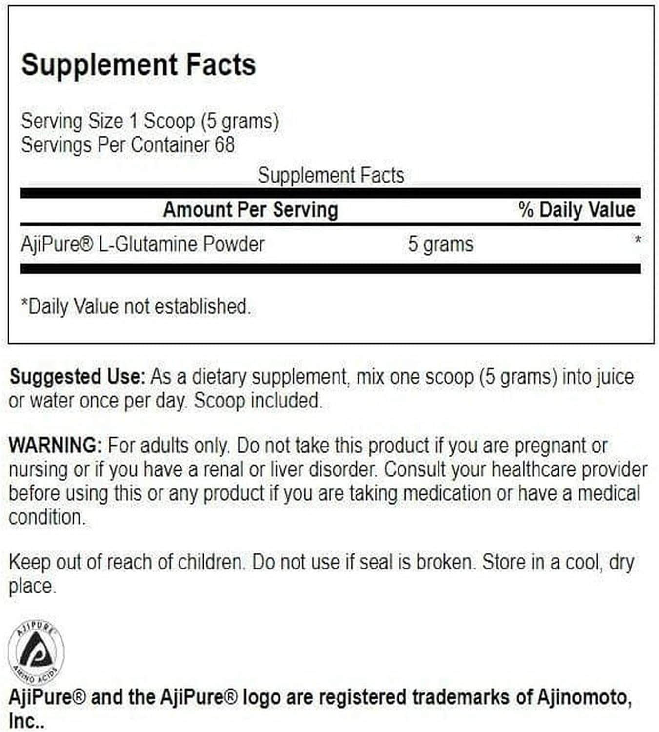 imageSwanson Amino Acid Ajipure LGlutamine Powder 12 Ounce 340 g Pwdr