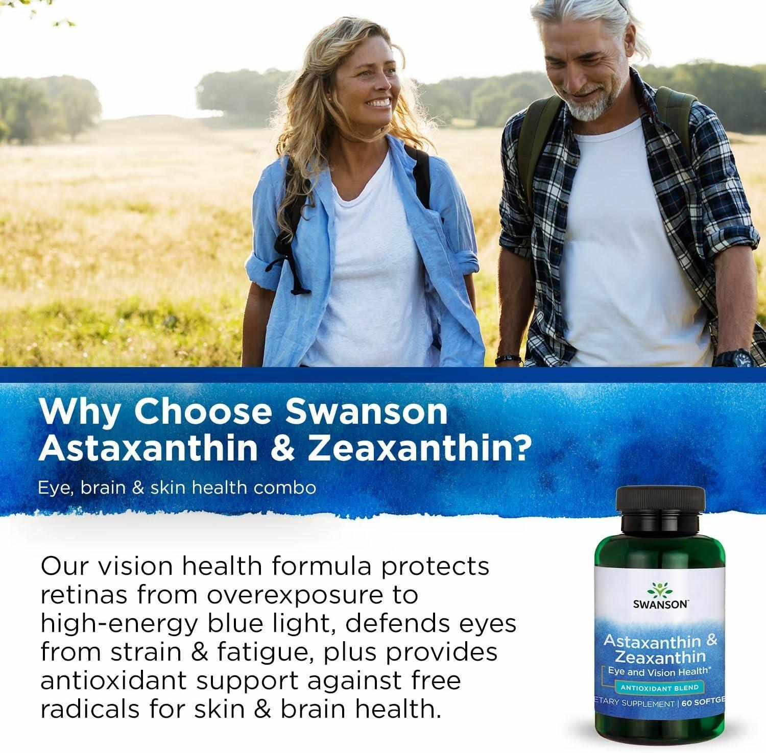 imageSwanson Astaxanthin ampamp Zeaxanthin Eye Vision Brain Skin Health Antioxidant Support Supplement Astaxanthin 4 mg ampamp OmniXan Zeaxanthin 4 mg 60 Softgels Sgels60 Count Pack of 2