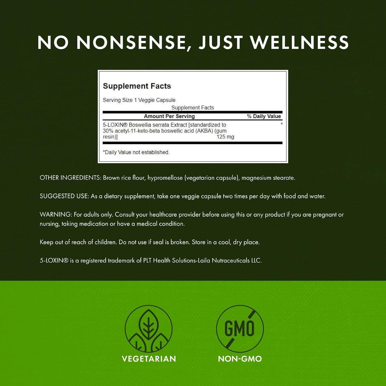 imageSwanson Boswellia Serrata Extract 125 Milligrams 60 Veg Capsules60 Count Pack of 3