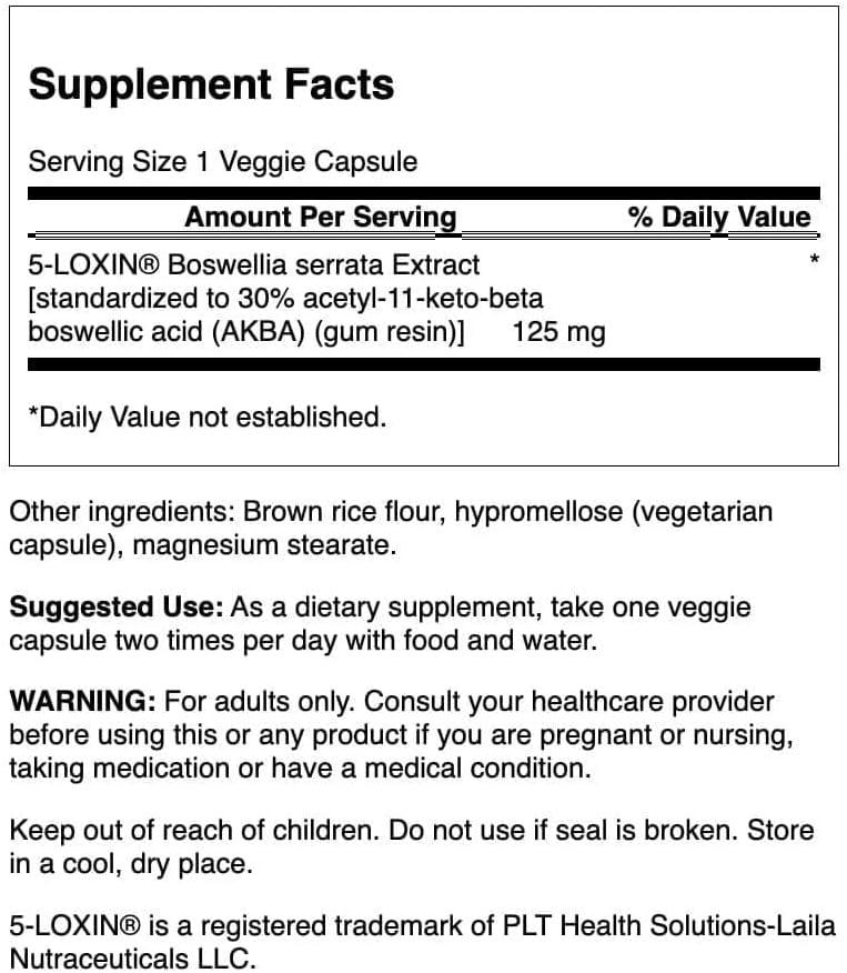 imageSwanson Boswellia Serrata Extract 125 Milligrams 60 Veg Capsules60 Count Pack of 3