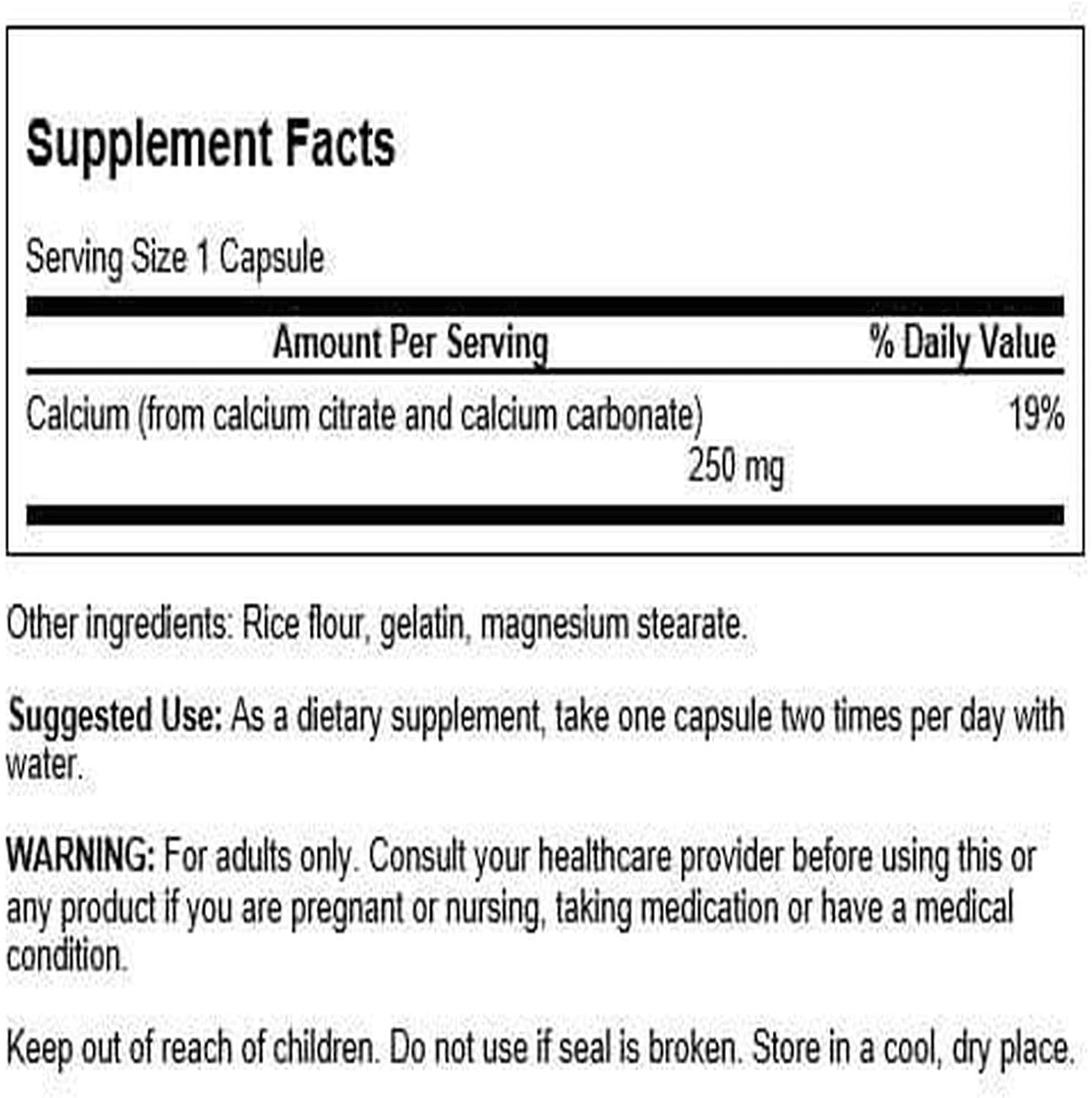imageSwanson Calcium Citrate Complex Muscle Bone Health Support Mineral Supplement 300 Capsules
