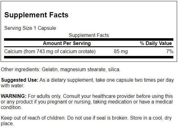 imageSwanson Calcium Orotate 85 Milligrams 60 Capsules