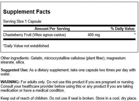 imageSwanson Chasteberry Fruit Herbal Supplement Promoting Womens Health ampamp Menopausal ampamp Menstrual Support May Support Balance ampamp Skin Health 120 Capsules 400mg Each