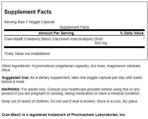 imageSwanson CranMax 500 Milligrams 120 Veg Capsules