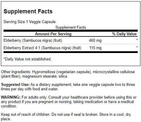 imageSwanson Elderberry 575 Milligrams 120 Veg Capsules