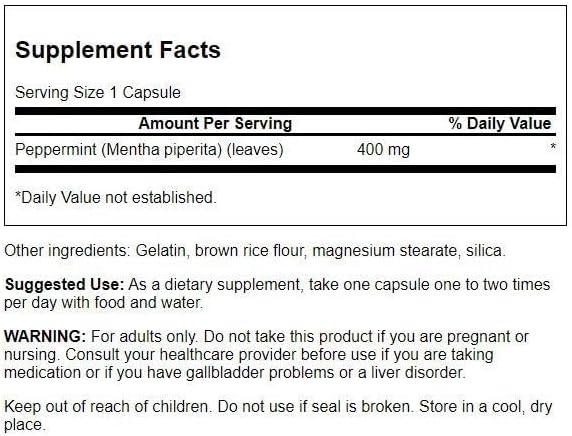 imageSwanson Full Spectrum Peppermint Leaf 400 Milligrams 120 Capsules