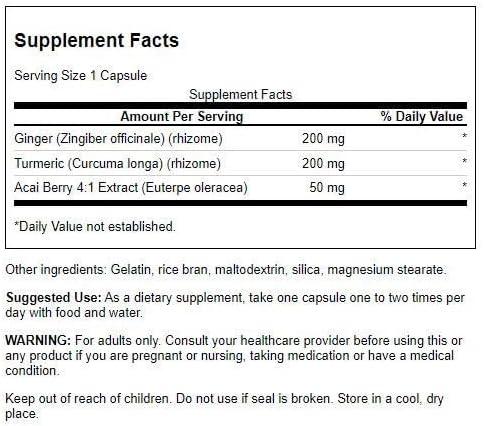 imageSwanson Full Spectrum Turmeric Acai ampamp Ginger 60 Capsules