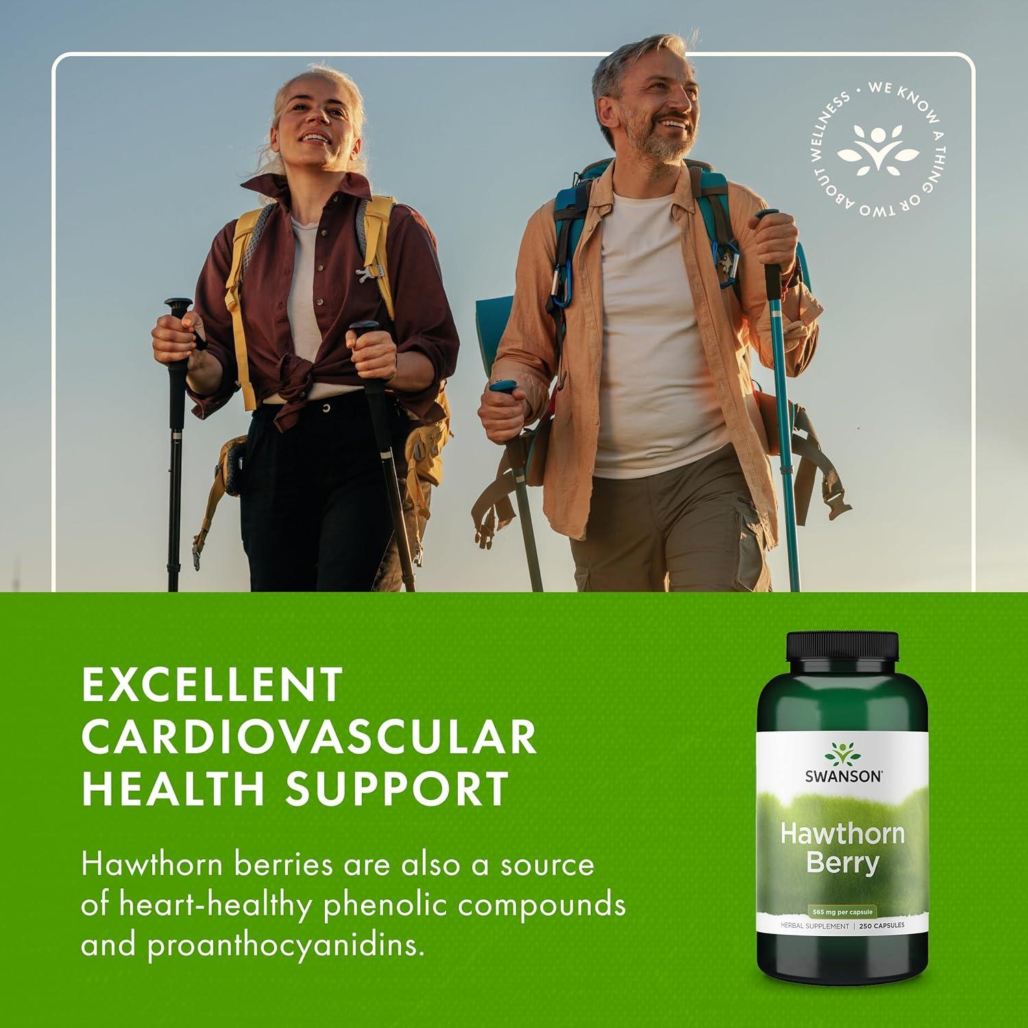 imageSwanson Hawthorn Berry Antioxidant Circulation Support 250 Capsules 565 mg Each