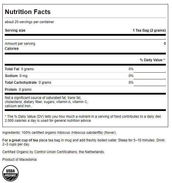 imageSwanson Hibiscus Flower Tea 20 BagS