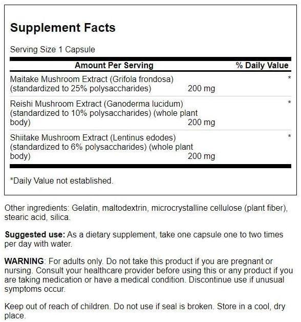 imageSwanson HighPotency Triple Mushroom Standardized Complex 60 Capsules