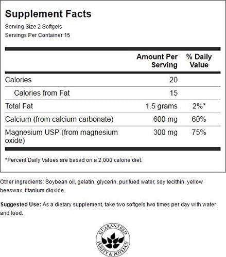 imageSwanson Liquid Calcium ampamp Magnesium 300150 Milligrams 30 Sgels