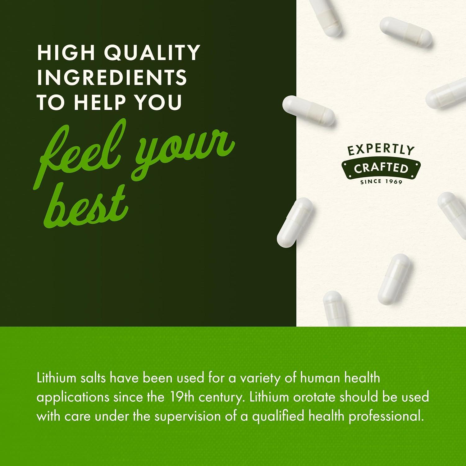 imageSwanson Lithium Orotate Antioxidant Mood Emotional Wellness Behavior Memory Support Supplement 5 mg 60 Veggie Capsules Elemental Lithium60 Count Pack of 1