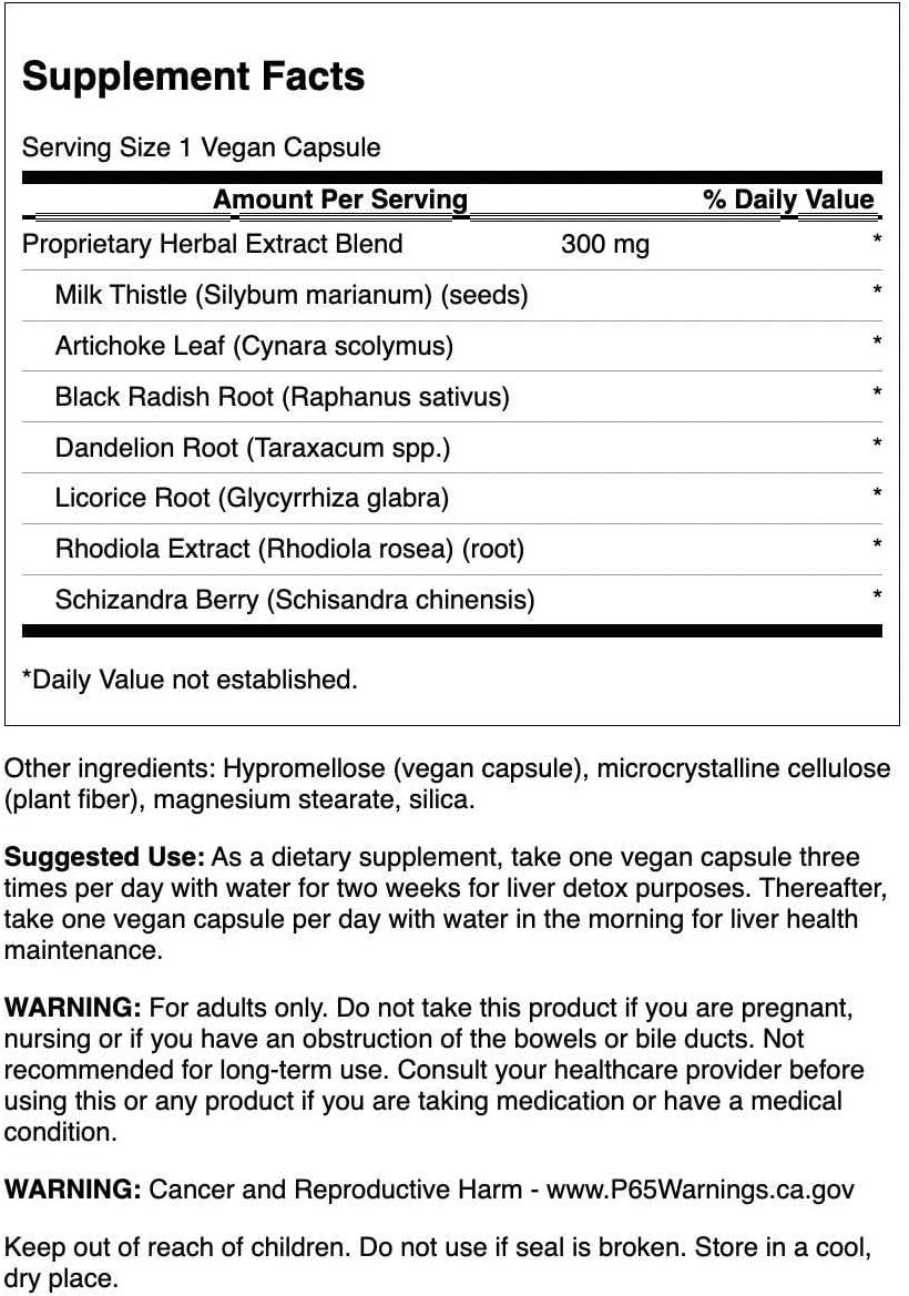 imageSwanson Liver Tone Liver Detox Formula 300 Milligrams 120 Veg Capsules