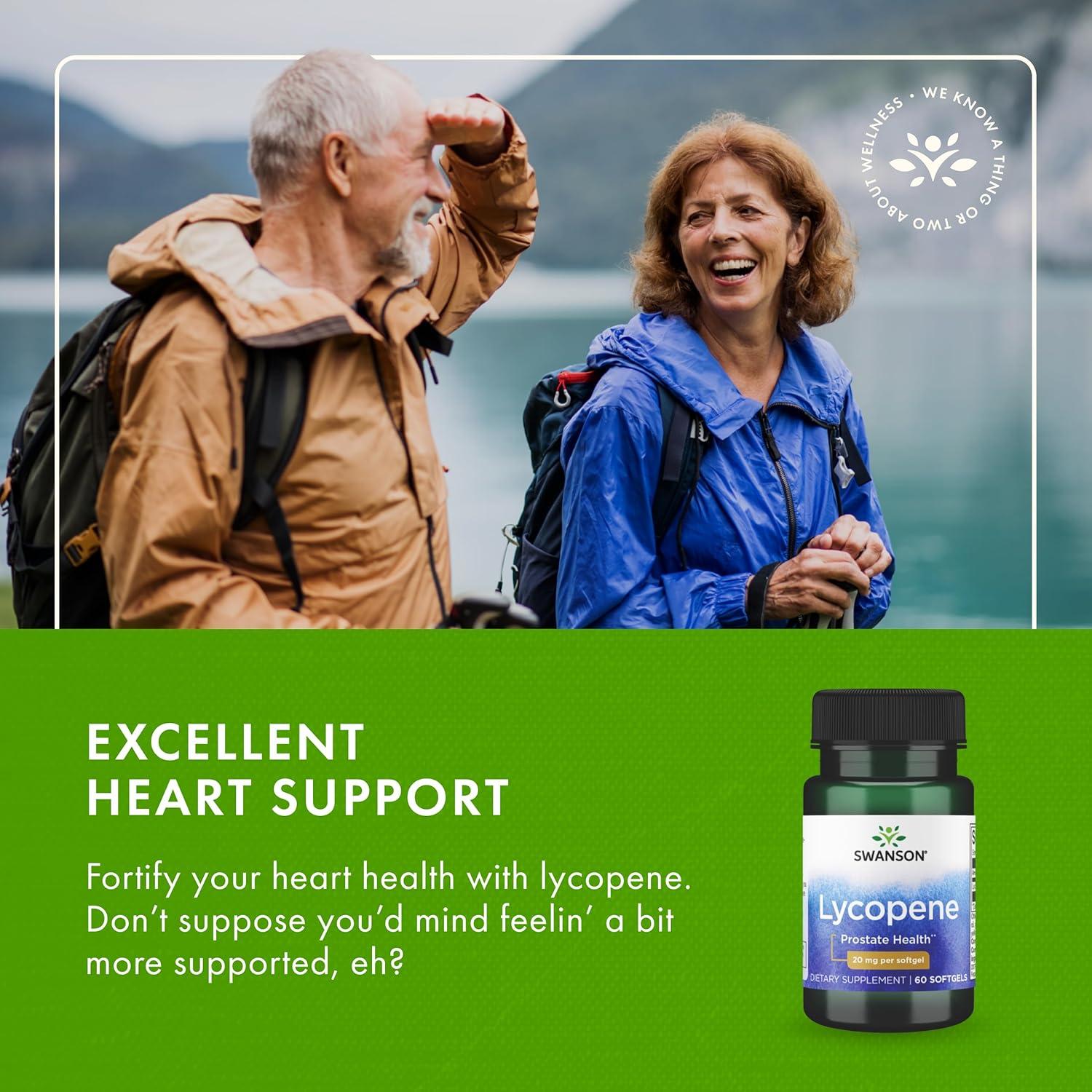 imageSwanson LycopeneNatural Mens Health Supplement Promoting Prostate ampamp Heart Health Supports Blood Pressure Within a Normal Range 60 Softgels60 Count Pack of 1
