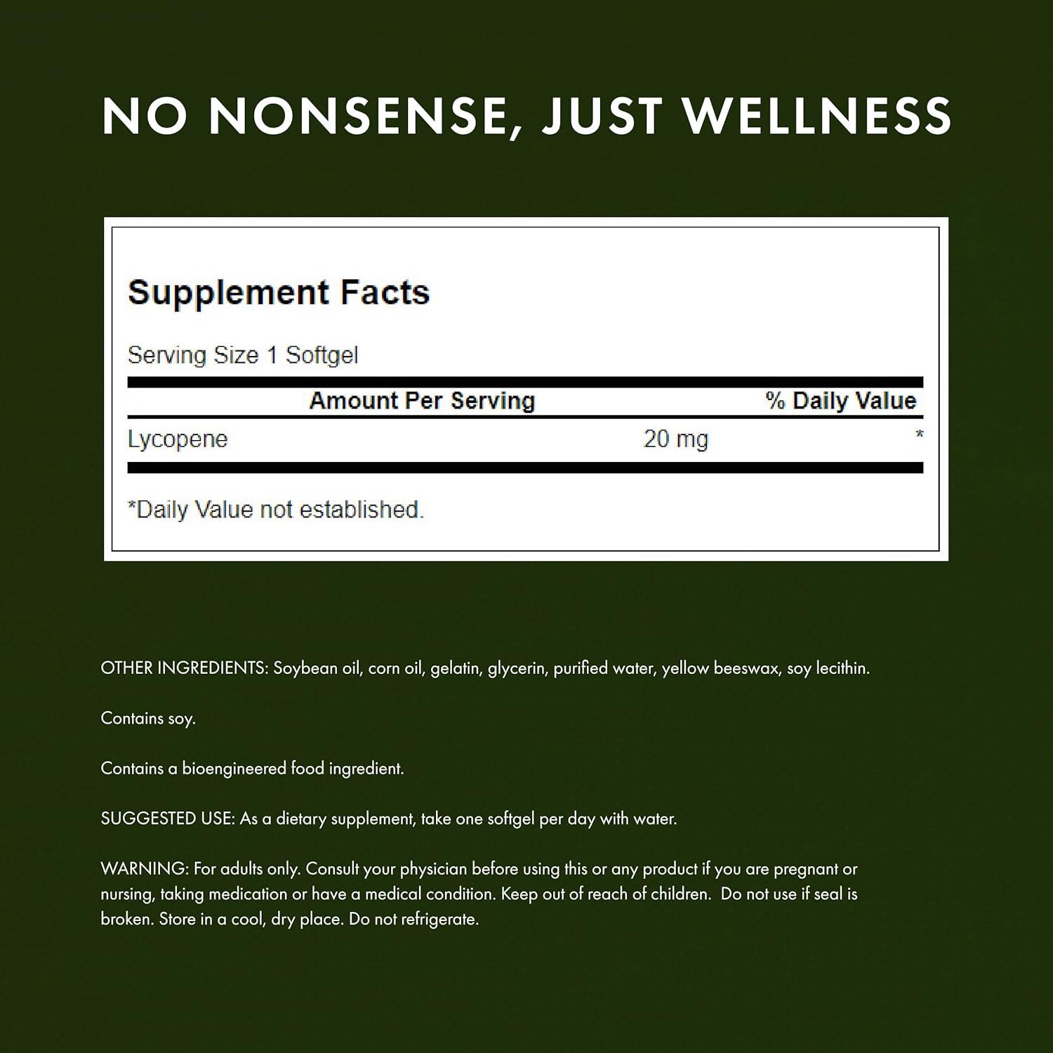 imageSwanson LycopeneNatural Mens Health Supplement Promoting Prostate ampamp Heart Health Supports Blood Pressure Within a Normal Range 60 Softgels60 Count Pack of 1