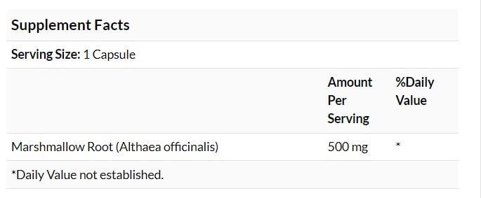 imageSwanson Marshmallow Root Healthy Supports Respiratory Function Digestive Support 500 Milligrams 90 Capsules