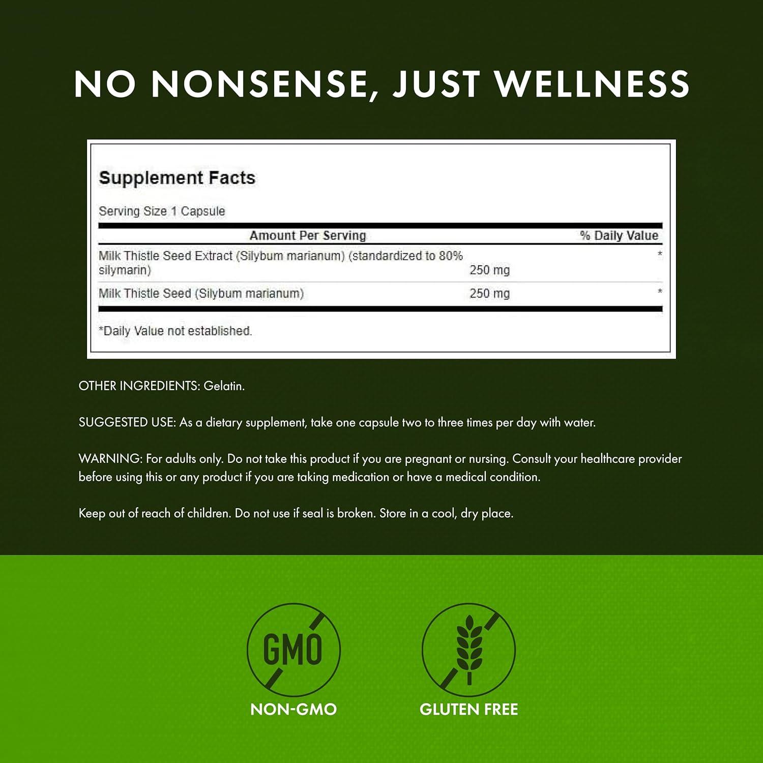 imageSwanson Milk Thistle Standardized Herbal Liver Support Supplement w 80 Silymarin Natural Formula Helping to Maintain Overall Health ampamp Wellbeing 120 Capsules120 Count Pack of 2