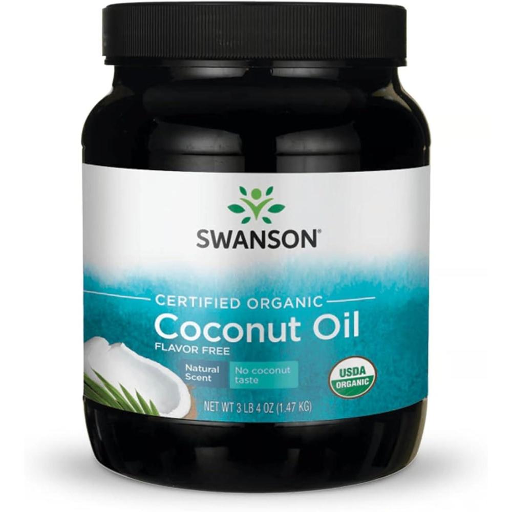 imageSwanson 100 Certified Organic Flavor Free Coconut Oil Cooking Baking Frying Beauty EFAs MCTs 3 lbs 6 ounces 153 kg Solid Oil