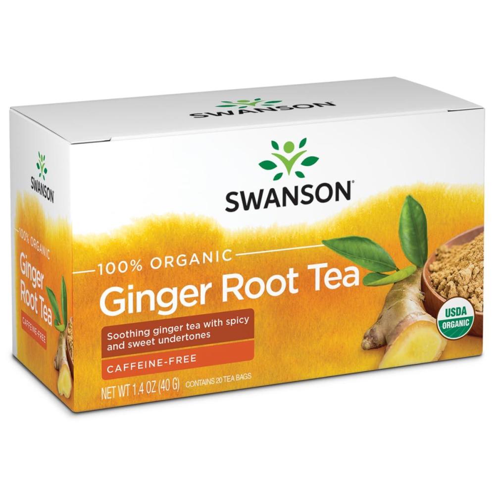 imageSwanson 100 Certified Organic Ginger Root Tea 20 BagS