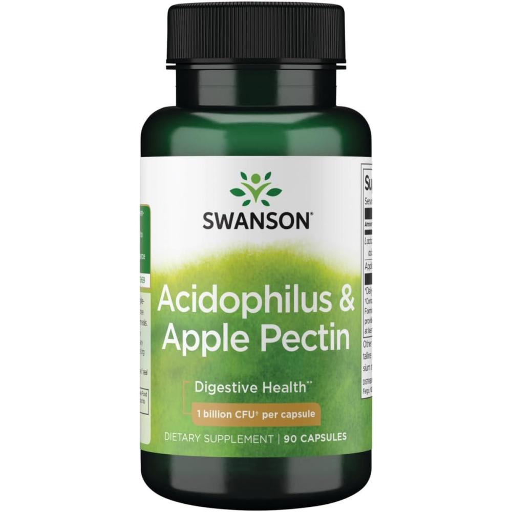 imageSwanson Acidophilus ampamp Apple Pectin 90 Capsules