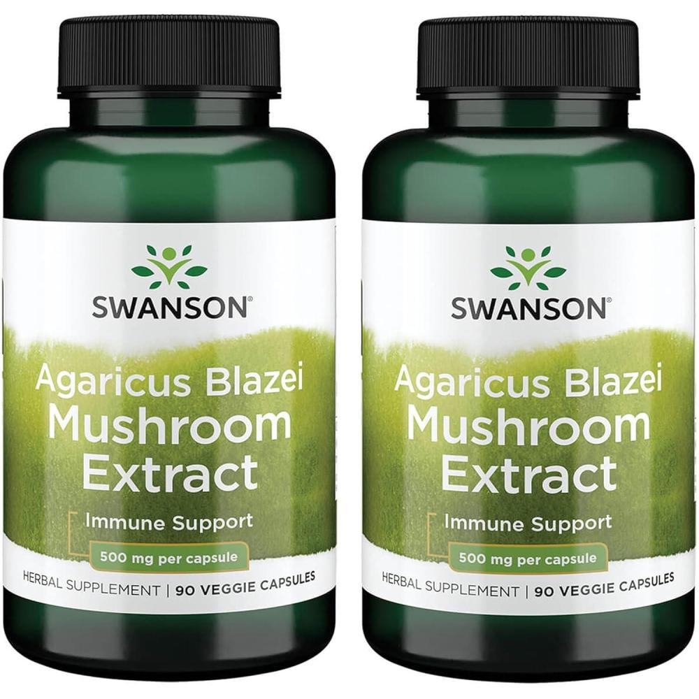 imageSwanson Agaricus Blazei Mushroom Extract 500 Mg 90 Caps90 Count Pack of 2