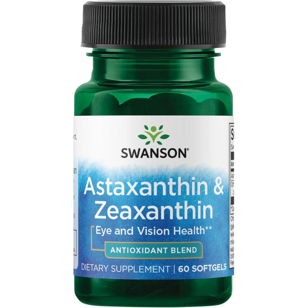 imageSwanson Astaxanthin ampamp Zeaxanthin Eye Vision Brain Skin Health Antioxidant Support Supplement Astaxanthin 4 mg ampamp OmniXan Zeaxanthin 4 mg 60 Softgels Sgels60 Count Pack of 1