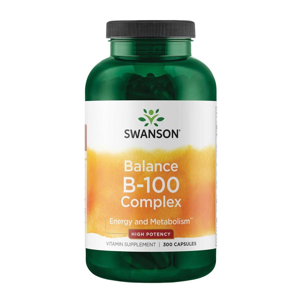 imageSwanson B100 BComplex Vitamins Energy Cardio Stress Metabolism Support 300 Capsules