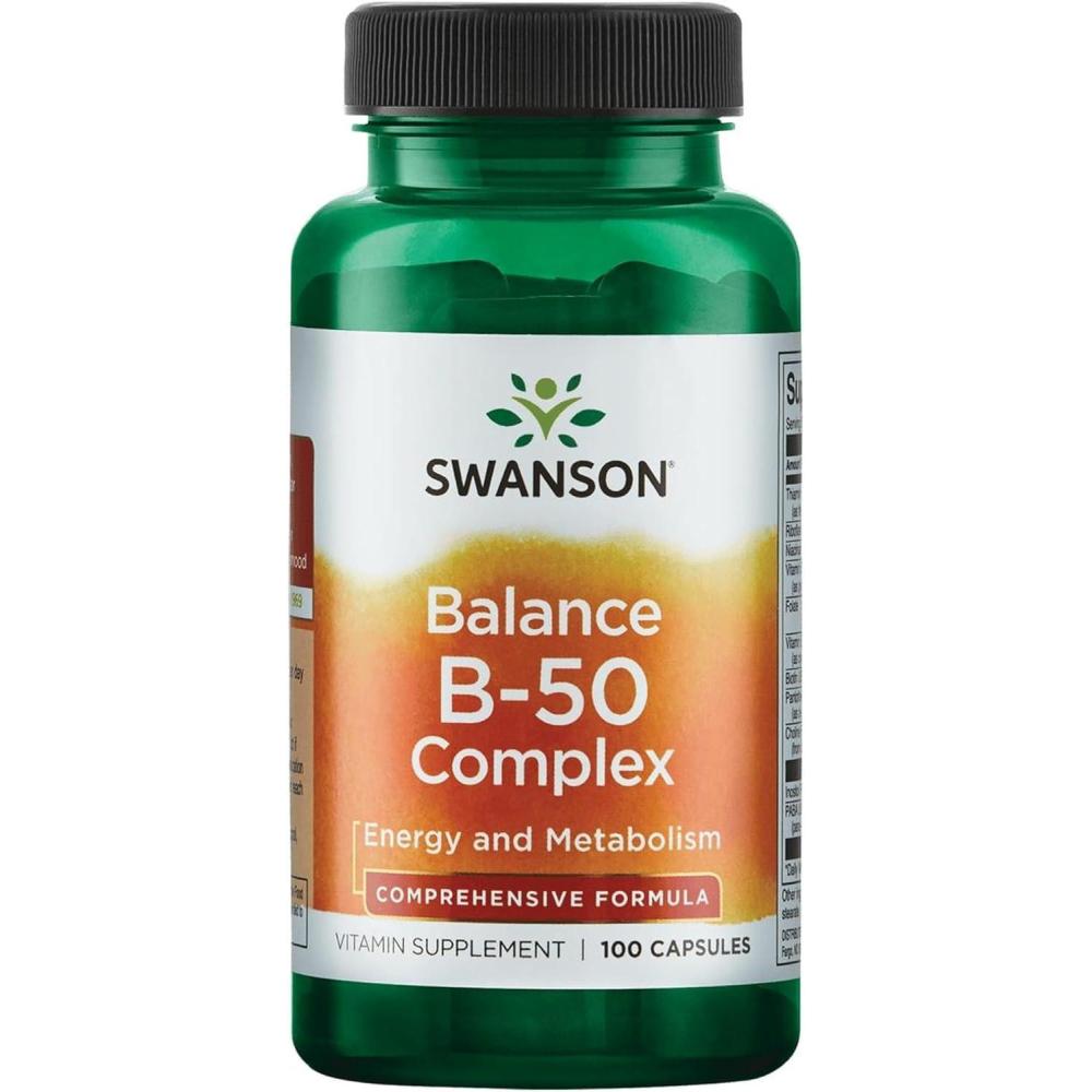 imageSwanson B50 Complex  Vitamin Supplement Promoting Energy ampamp Metabolism Support  May Support Heart Health Memory ampamp Support  100 Capsules