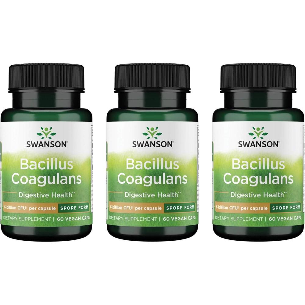 imageSwanson Bacillus Coagulans  Natural Probiotic Supplement Supporting Digestive Health w 6 Billion CFU  May Support GI ampamp Overall Gut Health  60 Veggie Capsules60 Count Pack of 3