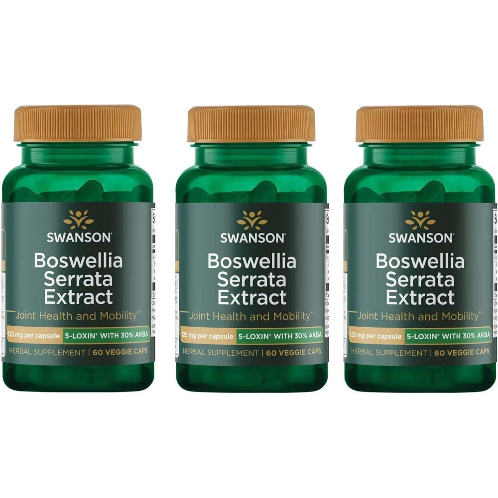 imageSwanson Boswellia Serrata Extract 125 Milligrams 60 Veg Capsules60 Count Pack of 3