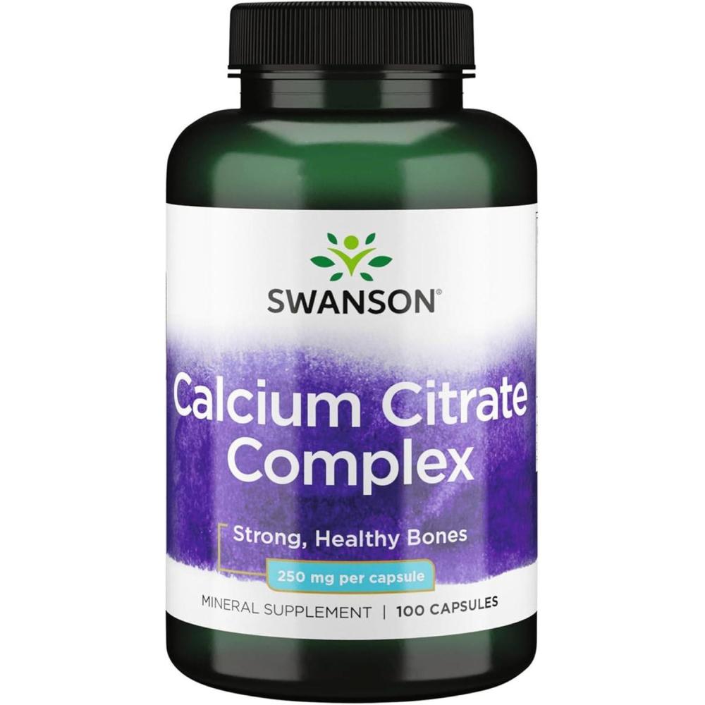 imageSwanson Calcium Citrate Complex Bone Muscle Nerve Health Blood Pressure Support Mineral Supplement 250 mg Calcium from Citrate ampamp Carbonate 100 Capsules