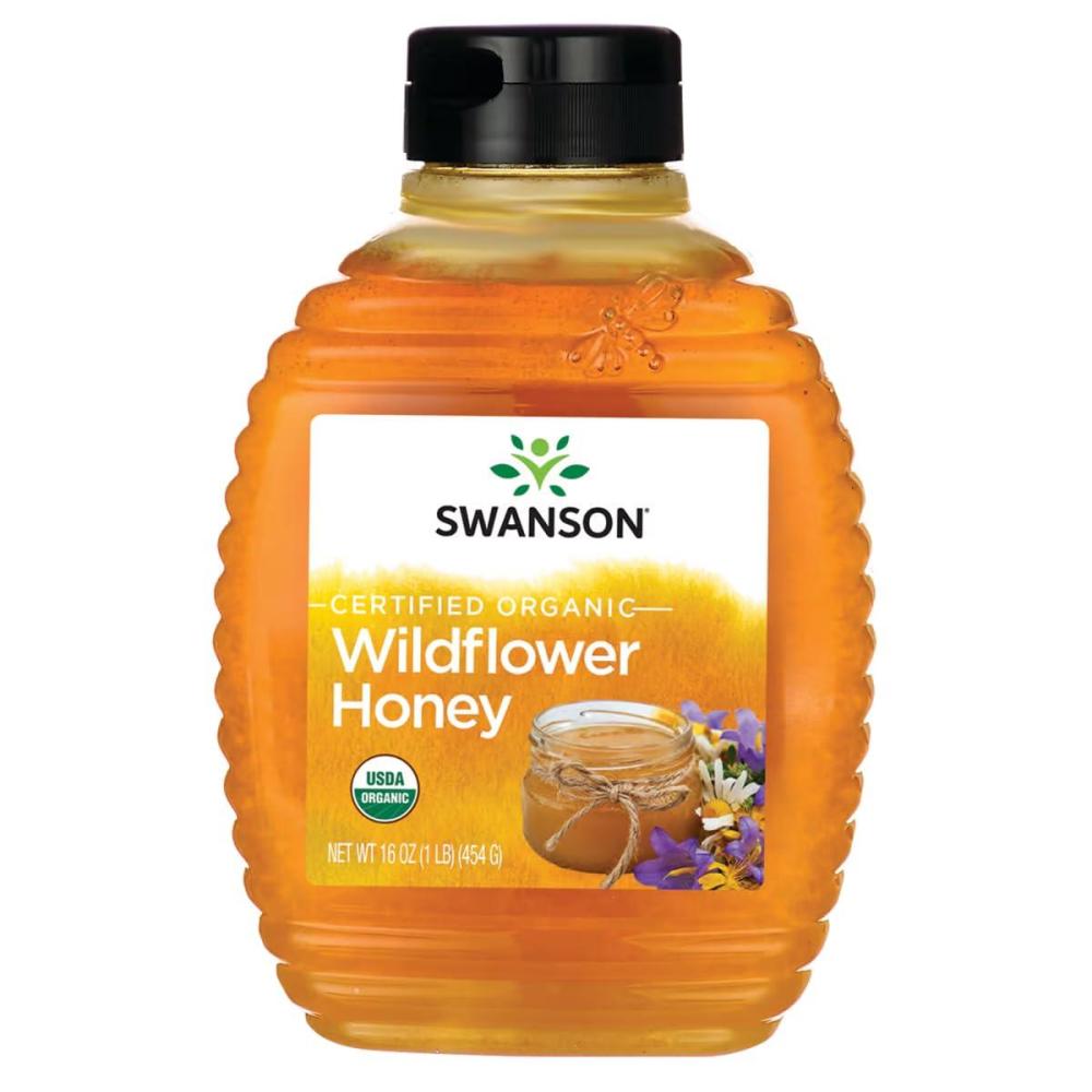 imageSwanson Certified Organic Raw Wildflower Honey 16 Ounce 1 lb 454 g Liquid