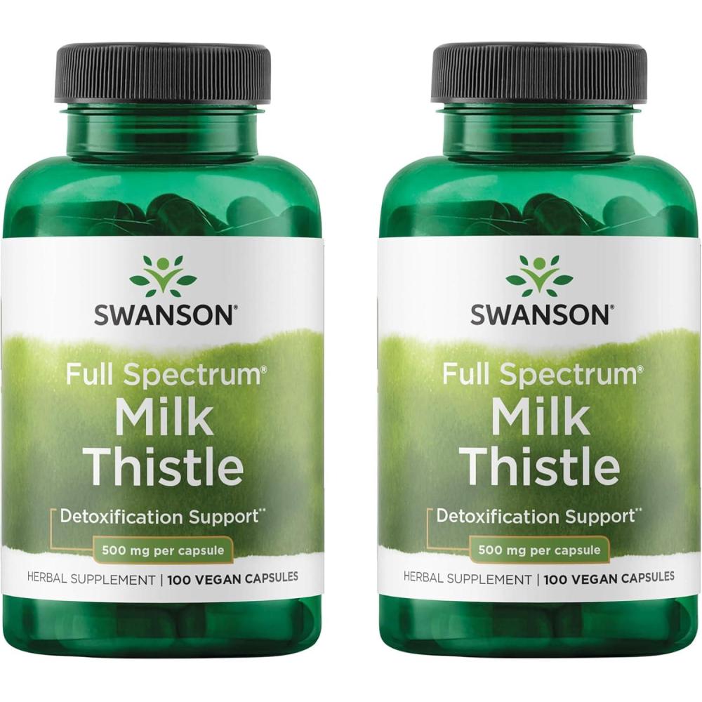 imageSwanson Full Spectrum Milk Thistle 500 Milligrams 30 Capsules100 Count Pack of 2