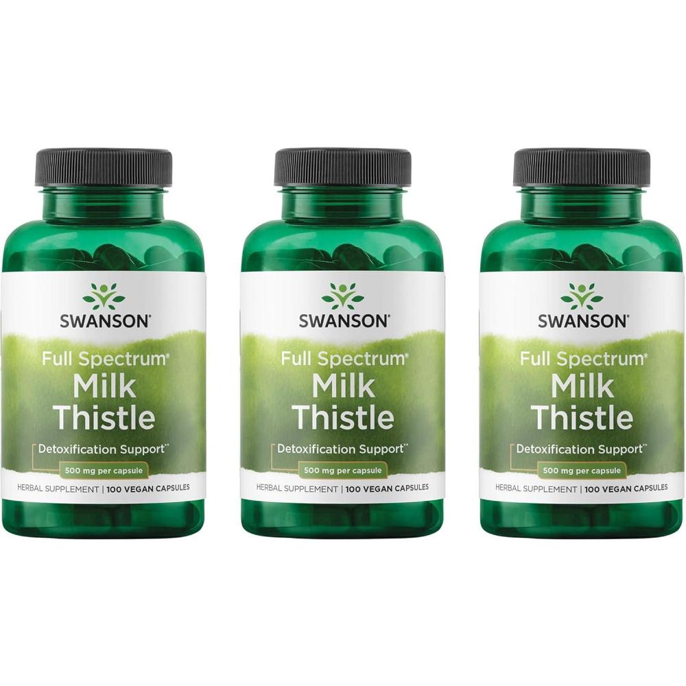 imageSwanson Full Spectrum Milk Thistle 500 Milligrams 30 Capsules100 Count Pack of 3