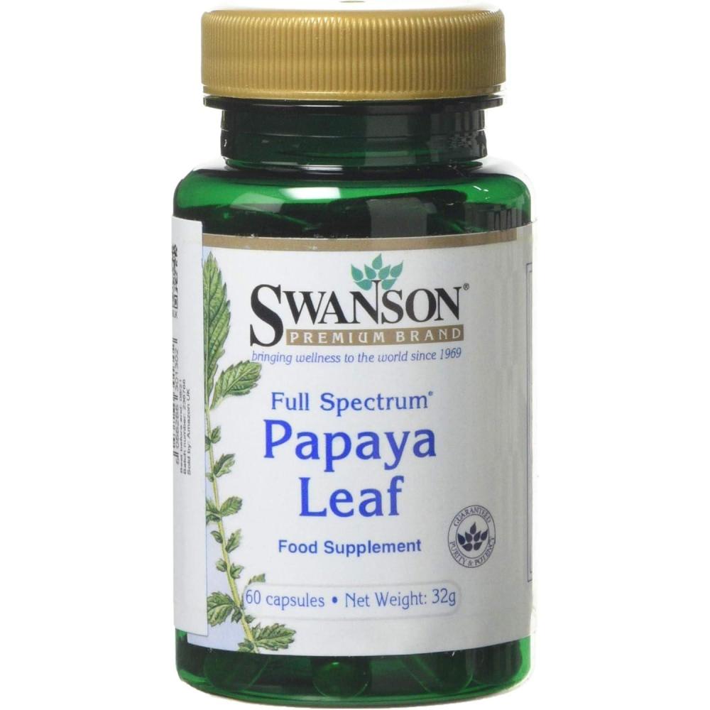 imageSwanson Full Spectrum Papaya Leaf  Herbal Supplement Promoting Digestive Health ampamp GI Tract Support  Natural Formula Overall Wellness  60 Capsules 400mg Each