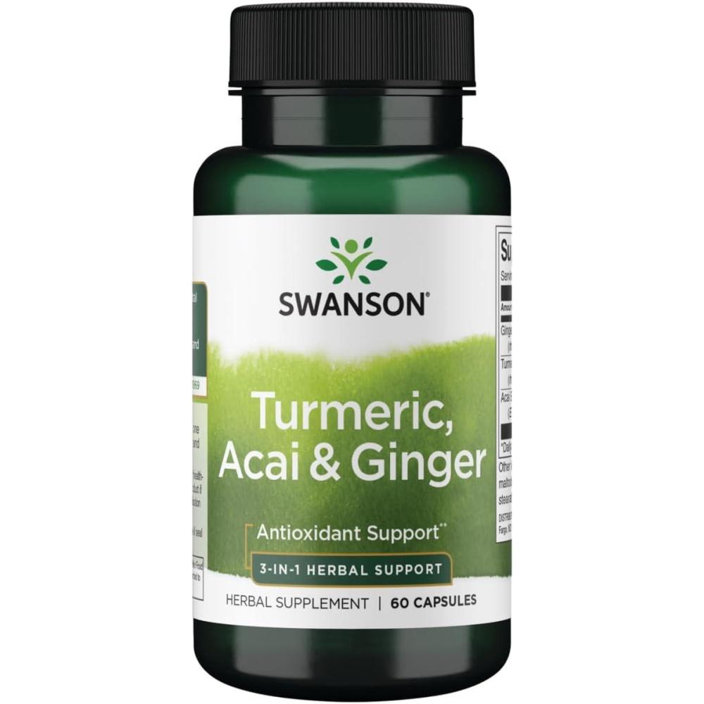imageSwanson Full Spectrum Turmeric Acai ampamp Ginger 60 Capsules