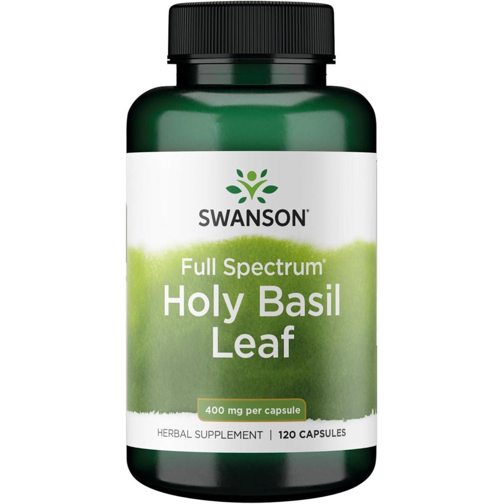 imageSwanson Holy Basil Leaf Tulsi  Stress Support and WellBeing Supplement  120 Capsules 800mg Per Serving