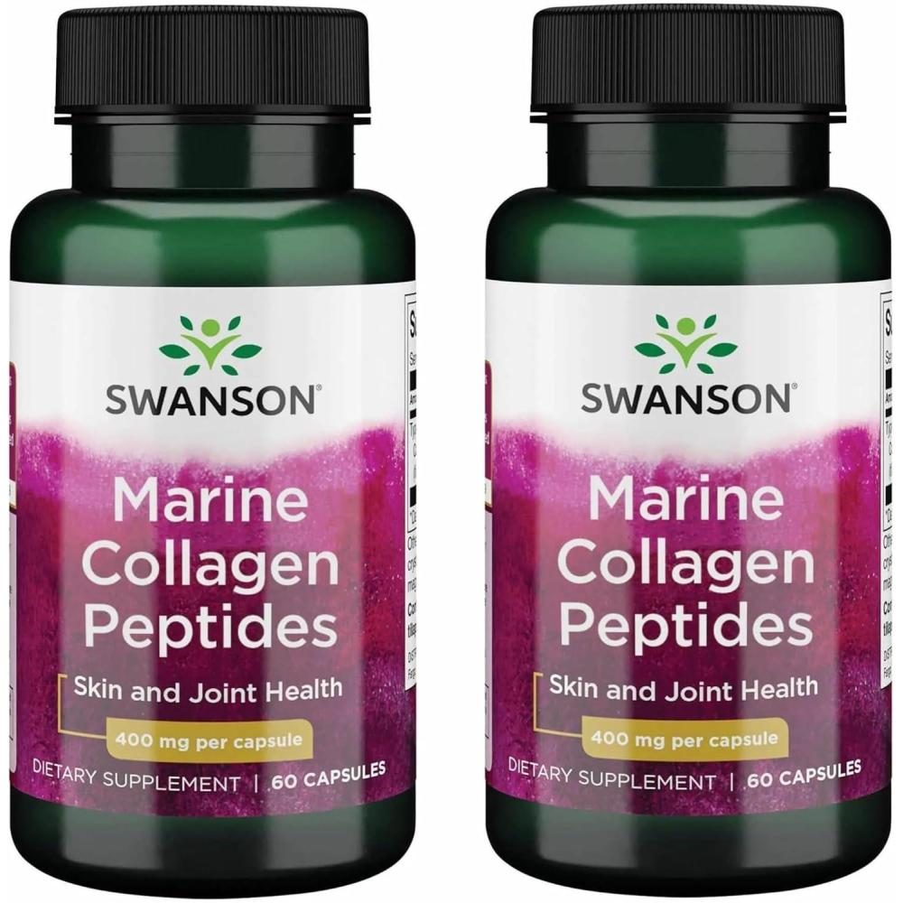 imageSwanson Hydrolyzed Fish Collagen Type I 400 Milligrams 60 Capsules 2 Pack