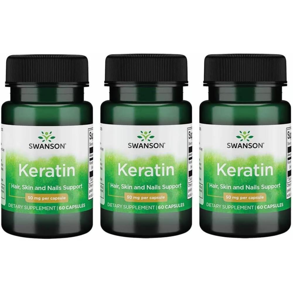 imageSwanson Keratin from Tibetan Wool  Natural Supplement Promoting Healthy Joints Hair Skin ampamp Nails  Helps Nourish Healthy Connective Tissues  60 Capsules 50mg Each60 Count Pack of 3
