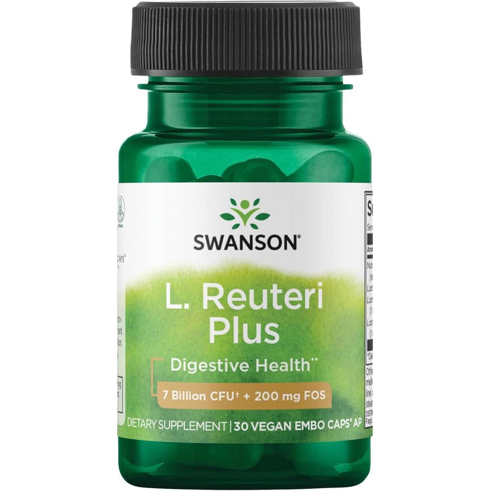 imageSwanson L Reuteri Probiotic Plus wL Rhamnosus L Acidophilus ampamp FOS Prebiotic Digestive Support  Promotes Gut Health w 7 Billion CFU per Capsule  30 Veggie Capsules30 Count Pack of 1