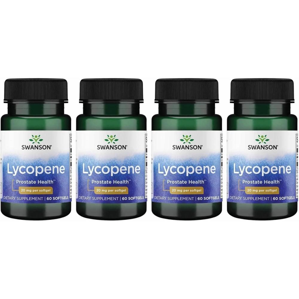 imageSwanson LycopeneNatural Mens Health Supplement Promoting Prostate ampamp Heart Health Supports Blood Pressure Within a Normal Range 60 Softgels90 Count Pack of 4