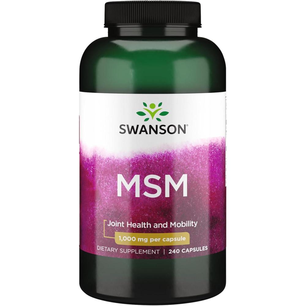imageSwanson MSM Essential Minerals Promoting Mobility ampamp Joint Health Support Helps to Maintain Connective Tissue Health Including Cartilage Collagen ampamp Hair 240 Capsules 1000mg Each240 Count Pack of 1
