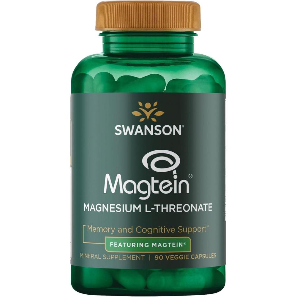imageSwanson Magnesium LThreonate  Mineral Supplement Promoting Nervous System Health  May Support Cognitive Health Learning ampamp Memory  90 Veggie Capsules