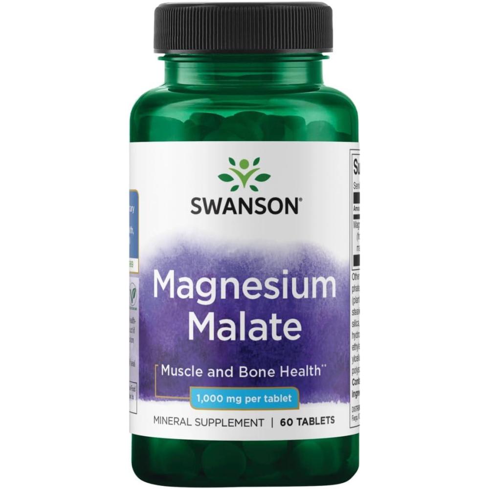 imageSwanson Magnesium Malate 150 Milligrams Elemental 1000 Milligrams 60 Tabs