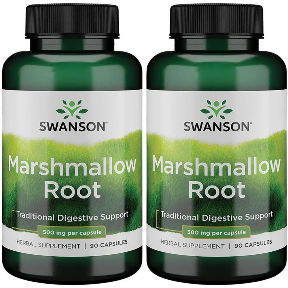 imageSwanson Marshmallow Root Healthy Supports Respiratory Function Digestive Support 500 Milligrams 90 Capsules 2 Pack