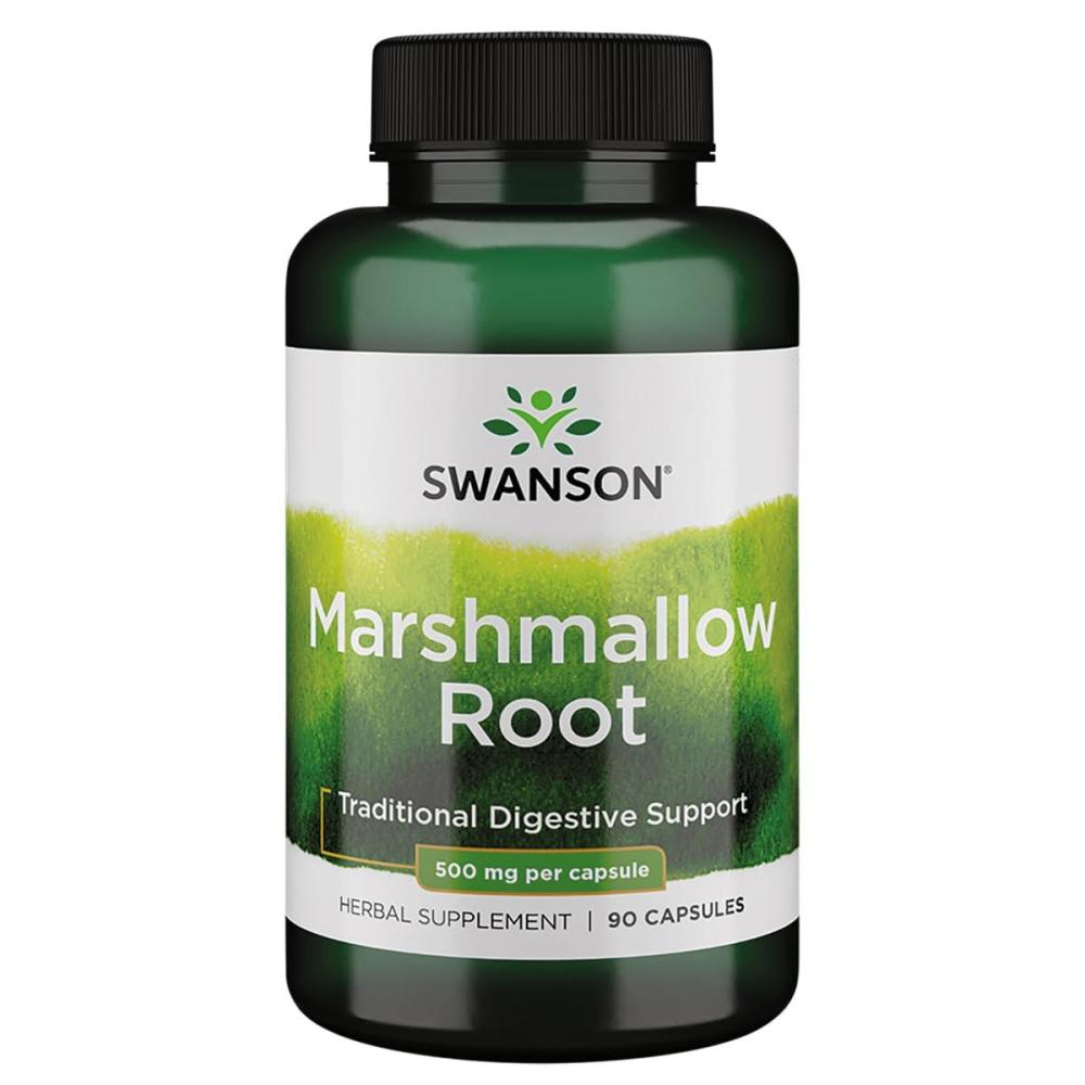 imageSwanson Marshmallow Root Healthy Supports Respiratory Function Digestive Support 500 Milligrams 90 Capsules