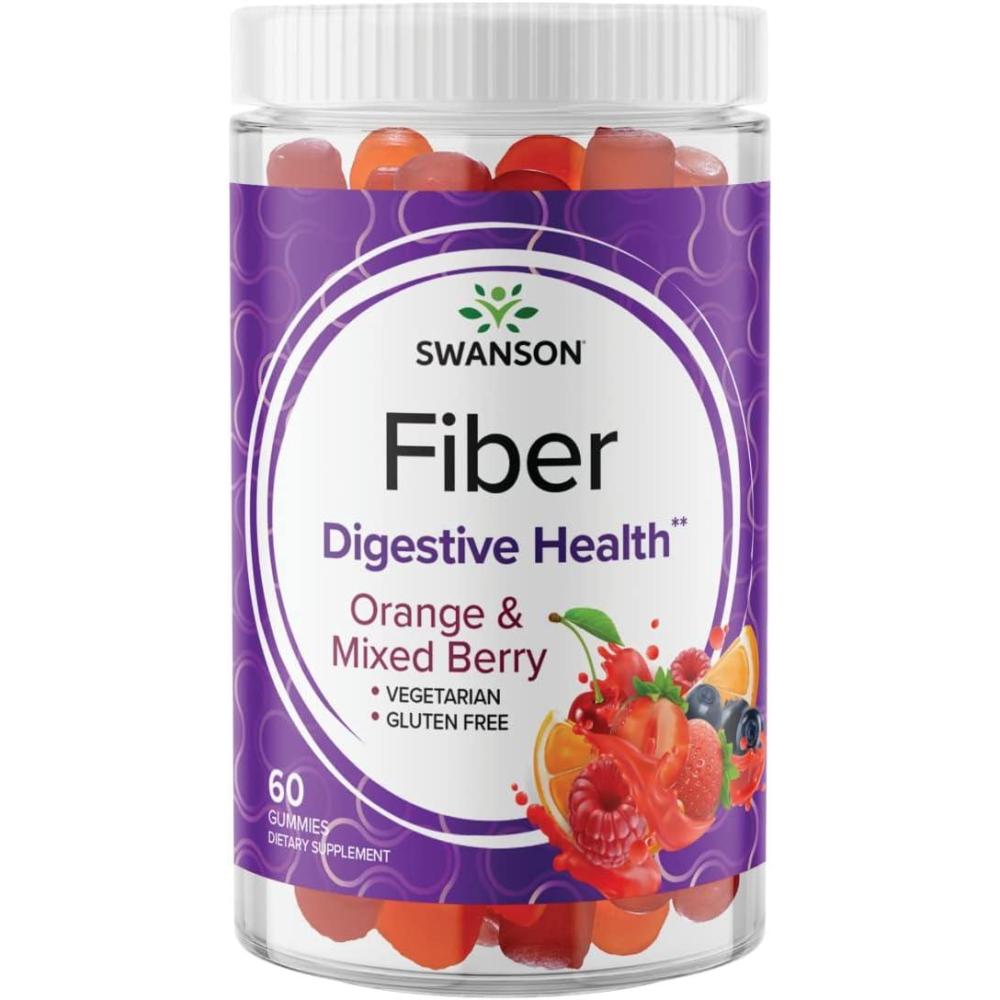 imageSwanson Mixed Berry Fiber Gummies  Digestive Support Promoting Regularity ampamp Healthy Lipid Levels  All Natural Formula to Help Support A Healthy Gut Microbiome  60 Gummies 5g Each