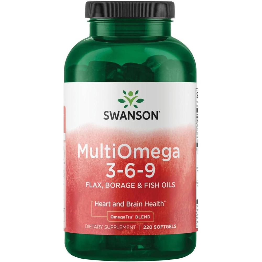 imageSwanson MultiOmega 369  NonGMO Flax Borage ampamp Fish Oil Capsules  Essential Fatty Acids Supporting Cardiovascular Health ampamp Brain Health  220 Softgels 2400mg Serving220 Count Pack of 1
